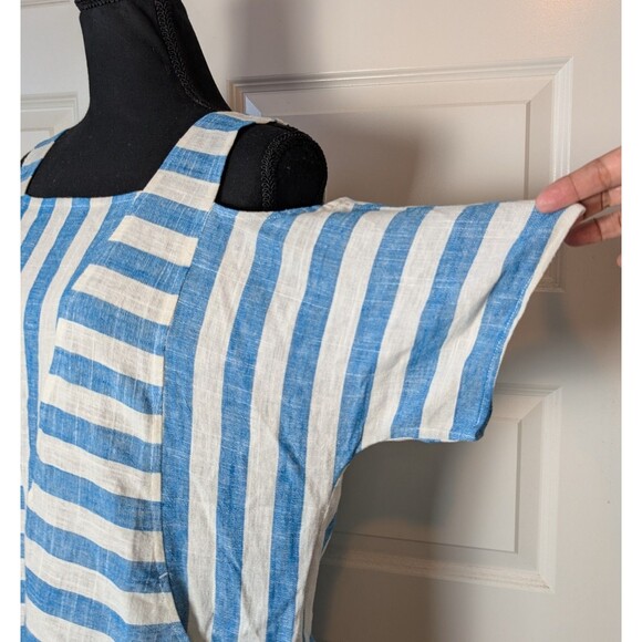 Soft Surroundings Size M Petite Sunset Tunic Blouse Linen Blend Striped Coastal - Picture 6 of 11